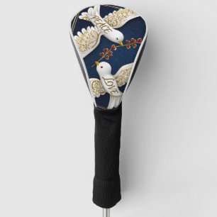Peace & Love Ornate Dove Art Golf Head Cover
