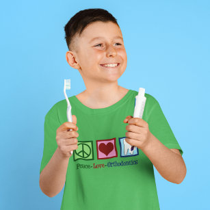 Peace Love Orthodontics Kids T-Shirt