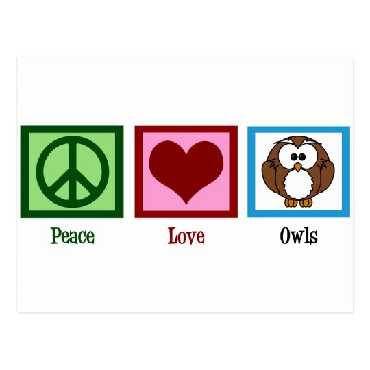 Peace Love Owls Postcard