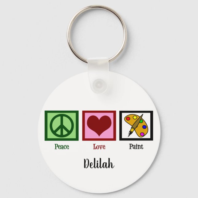 Peace Love Paint Key Ring (Front)