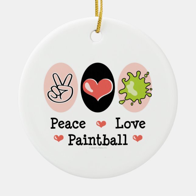 Peace Love Paintball Ornament (Front)