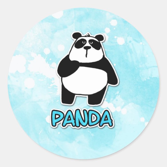 peace love panda classic round sticker (Front)