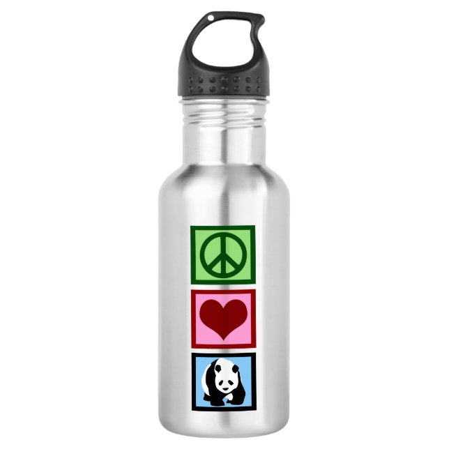 Peace Love Pandas 532 Ml Water Bottle (Front)