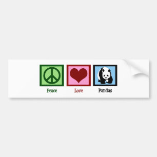 Peace Love Pandas Bumper Sticker