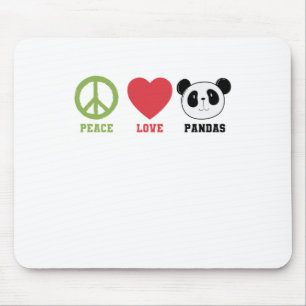 Peace Love Pandas Mouse Mat