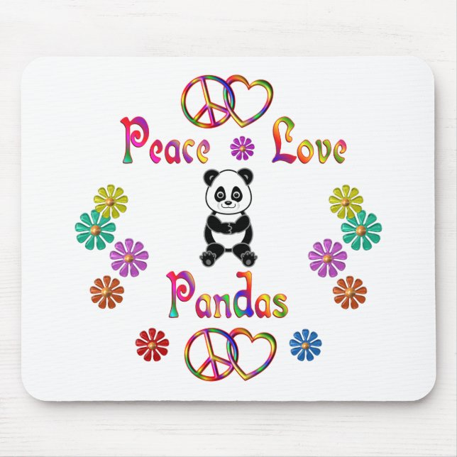 PEACE LOVE PANDAS MOUSE MAT (Front)