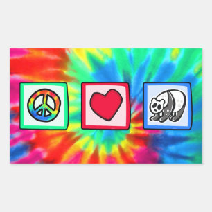 Peace, Love, Pandas Rectangular Sticker