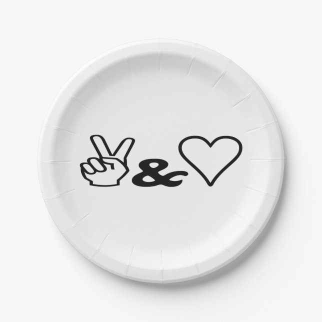 Peace & Love Paper Plate (Front)