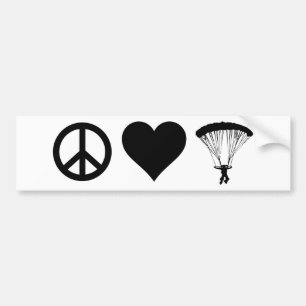 Peace Love Parachuting Bumper Sticker