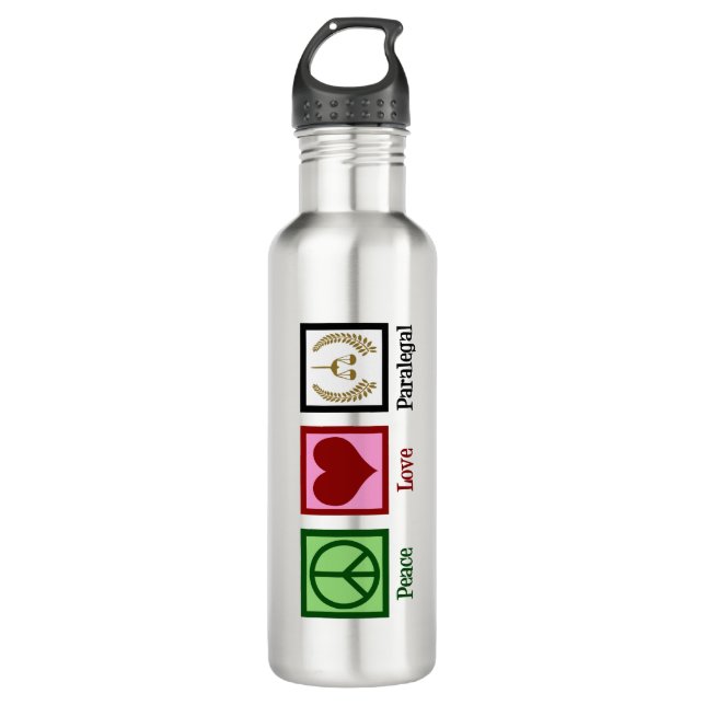 Peace Love Paralegal 710 Ml Water Bottle (Front)