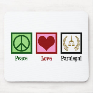 Peace Love Paralegal Mouse Mat