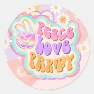 peace love party classic round sticker