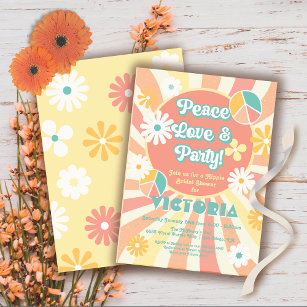 Peace Love & Party Hippie Party Invitation