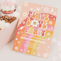 Peace Love Party Hippie Rainbow 70s Birthday Party