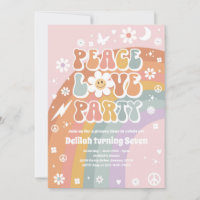 Peace Love Party Hippie Rainbow 70s Birthday Party
