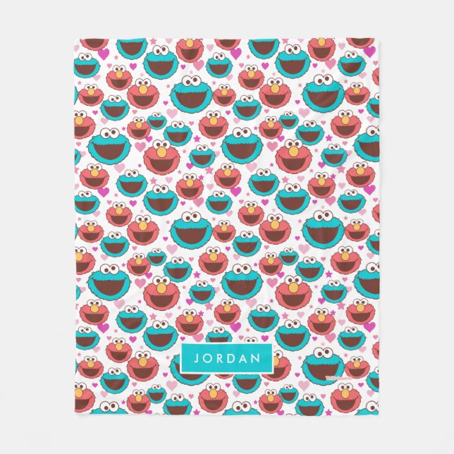 Peace & Love Pattern | Add Your Name Fleece Blanket (Front)