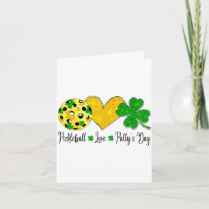 Peace love patty's day pickleball shamrocks st card