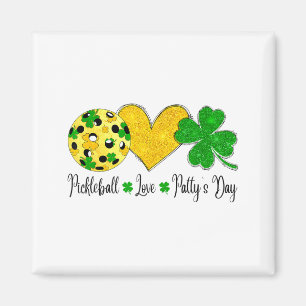 Peace love patty's day pickleball shamrocks st magnet