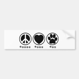 Peace Love Paw Bumper Sticker