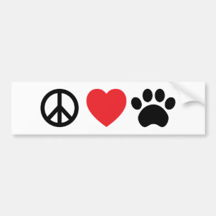 Peace Love Paw Bumper Sticker