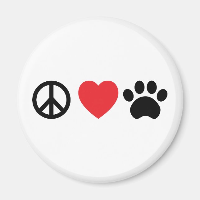 Peace Love Paw Magnet (Front)
