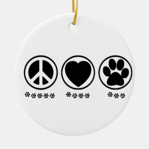 Peace Love Paw Ornament