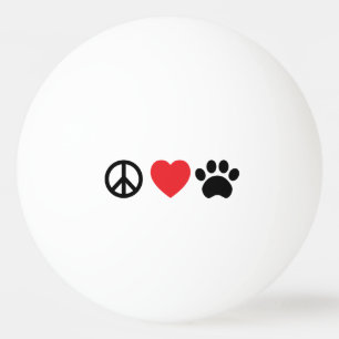 Peace Love Paw Ping Pong Ball