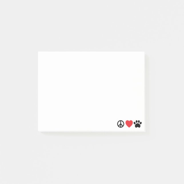 Peace Love Paw Post-it Notes (Front)