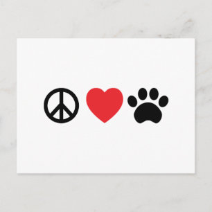 Peace, Love, Paw Postcard