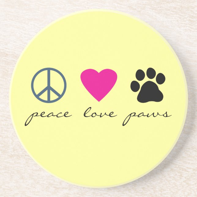 Peace Love Paws Coaster (Front)