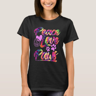 Peace Love & Paws Cute Puppy Dog And Kitty Cat T-Shirt