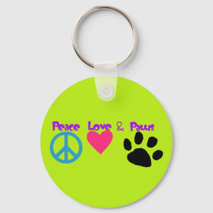 Peace Love & Paws Key Ring