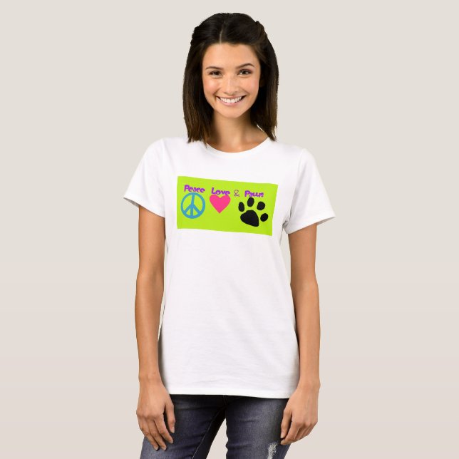 Peace Love & Paws T-Shirt (Front Full)