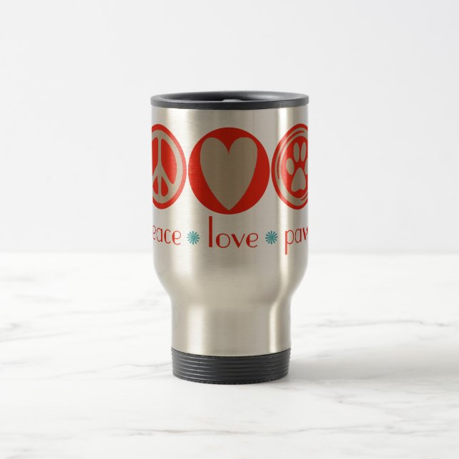 Peace Love Paws Travel Mug (Center)