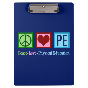 Peace Love PE Teacher Clipboard