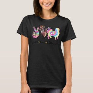 Peace Love Pekingese Tie dye Women Dog Mothers D T-Shirt