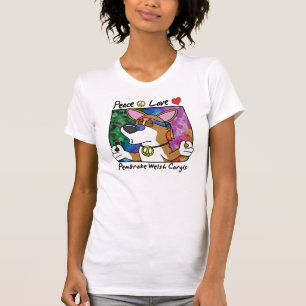 Peace Love Pembroke Welsh Corgi T Shirt
