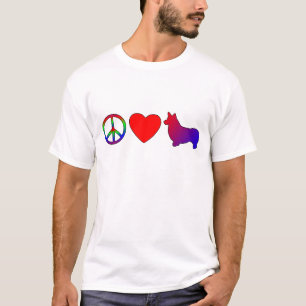 Peace Love Pembroke Welsh Corgis T-Shirt