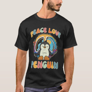 Peace Love Penguin Hippie Yoga  Bird Meditation Hu T-Shirt