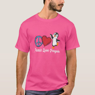 Peace Love Penguin Kids Bird Penguin T-Shirt