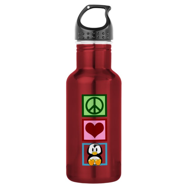 Peace Love Penguins 532 Ml Water Bottle (Front)
