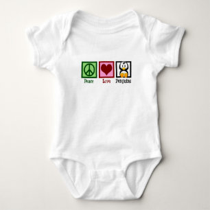 Peace Love Penguins Baby Bodysuit