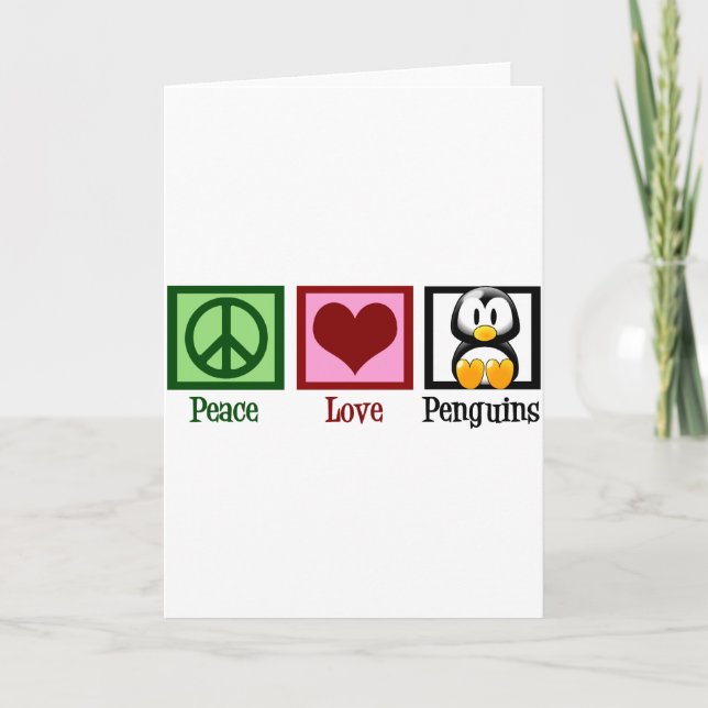Peace Love Penguins Card (Front)