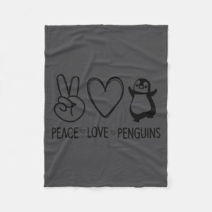Peace Love Penguins, Funny, Jokes, Sarcastic Sayin Fleece Blanket