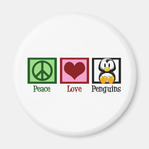 Peace Love Penguins Magnet