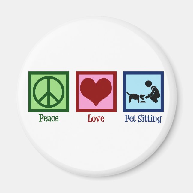 Peace Love Pet Sitting Dog Walking Service Magnet (Front)