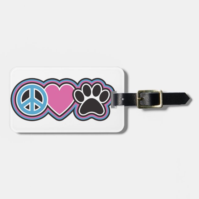 Peace-Love-Pets Luggage Tag (Front Horizontal)