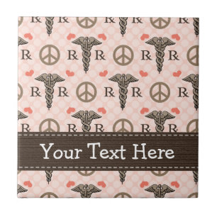 Peace Love Pharmacy Caduceus Ceramic Tile Trivet