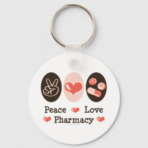 Peace Love Pharmacy Key Chain