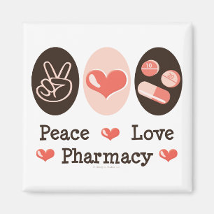 Peace Love Pharmacy Magnet